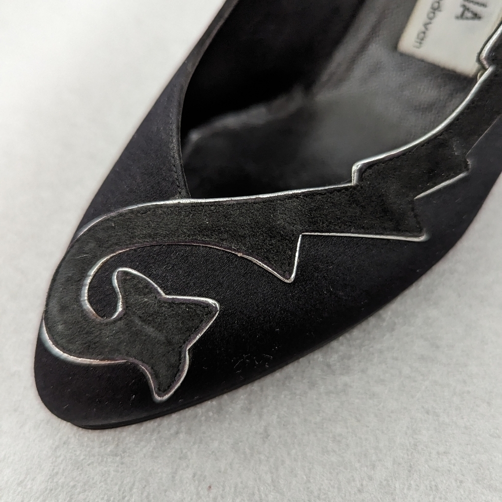 Vero Cuoio satin embroidery details heels for teens size 34 - Picture 7 of 10